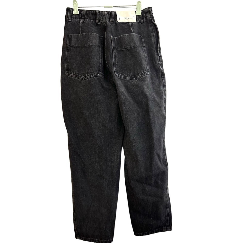 TELA Vintage-wash Black Denim Mom Jeans Baggy Crop Leg Hi-Rise High Waist - XS - Picture 5 of 5